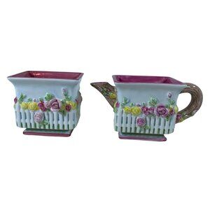 Vintage 2002 Royal Albert OCR Cottage Cream Sugar Set Old Country Roses Pattern